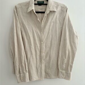 Ralph Lauren Cotton Plaid Flannel Button Down Shirt